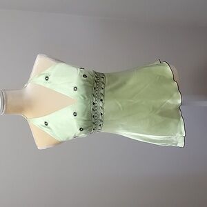 BB Lynn A-Symmetrical bohemian tank top green Sz M